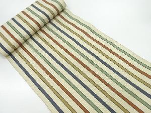 アンティーク　縞織出し帯地反物